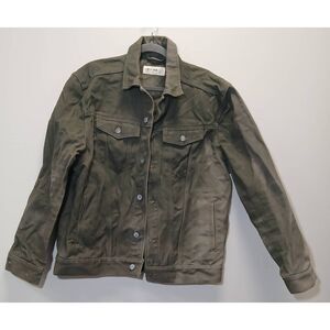 Line of trade mens xl canvas jacket tough strong burnout olive army green